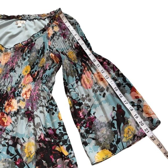 Spense Multicolored Bell Sleeve Dress Sz 6 - Picture 12 of 15